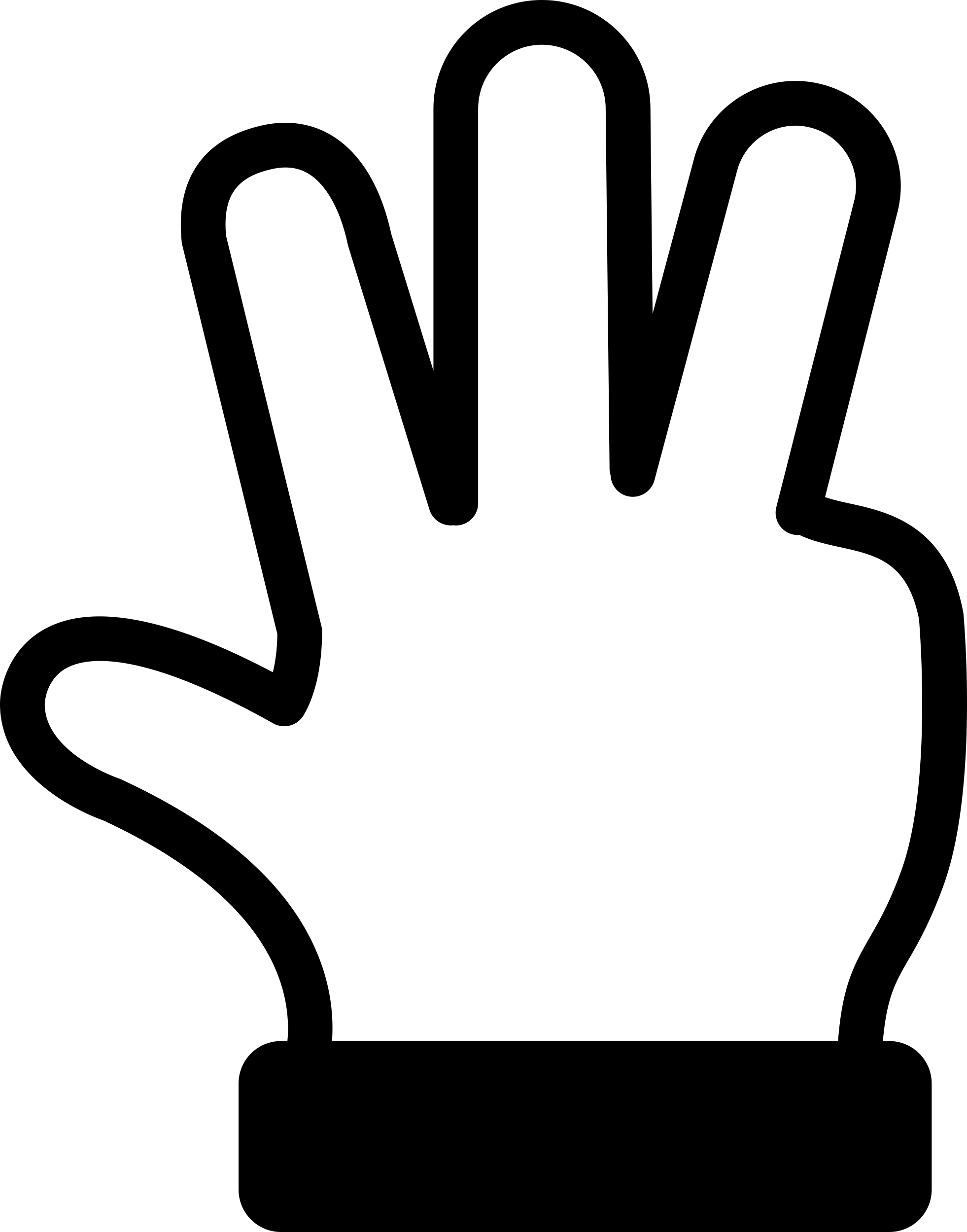 Hand Showing Number Four Gesture Tracing Svg Vector Free Vectors